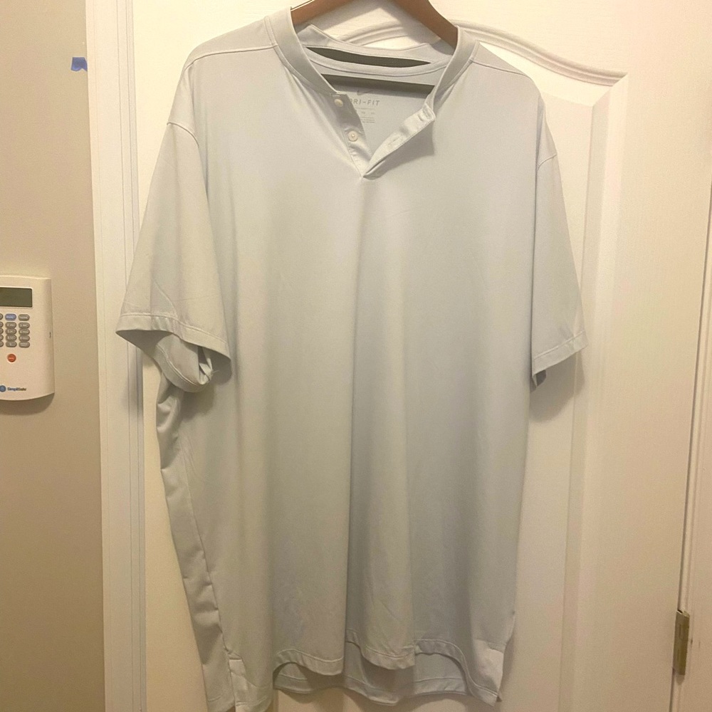 New Nike Golf grey/silver logo Drifit Polo XXL